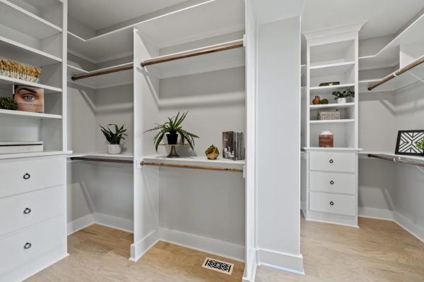Primary closet in new home built by Richmond Hill Design-Build